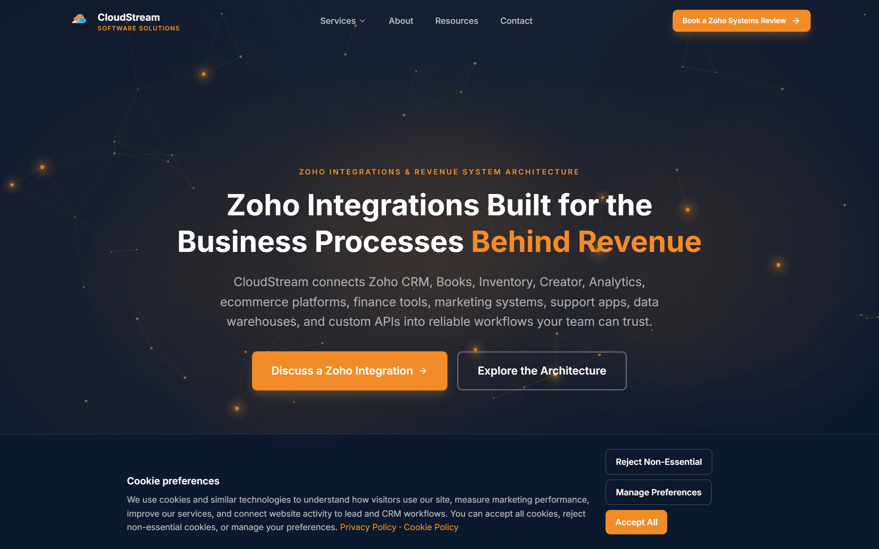 CloudStream integrations page showing platform connections